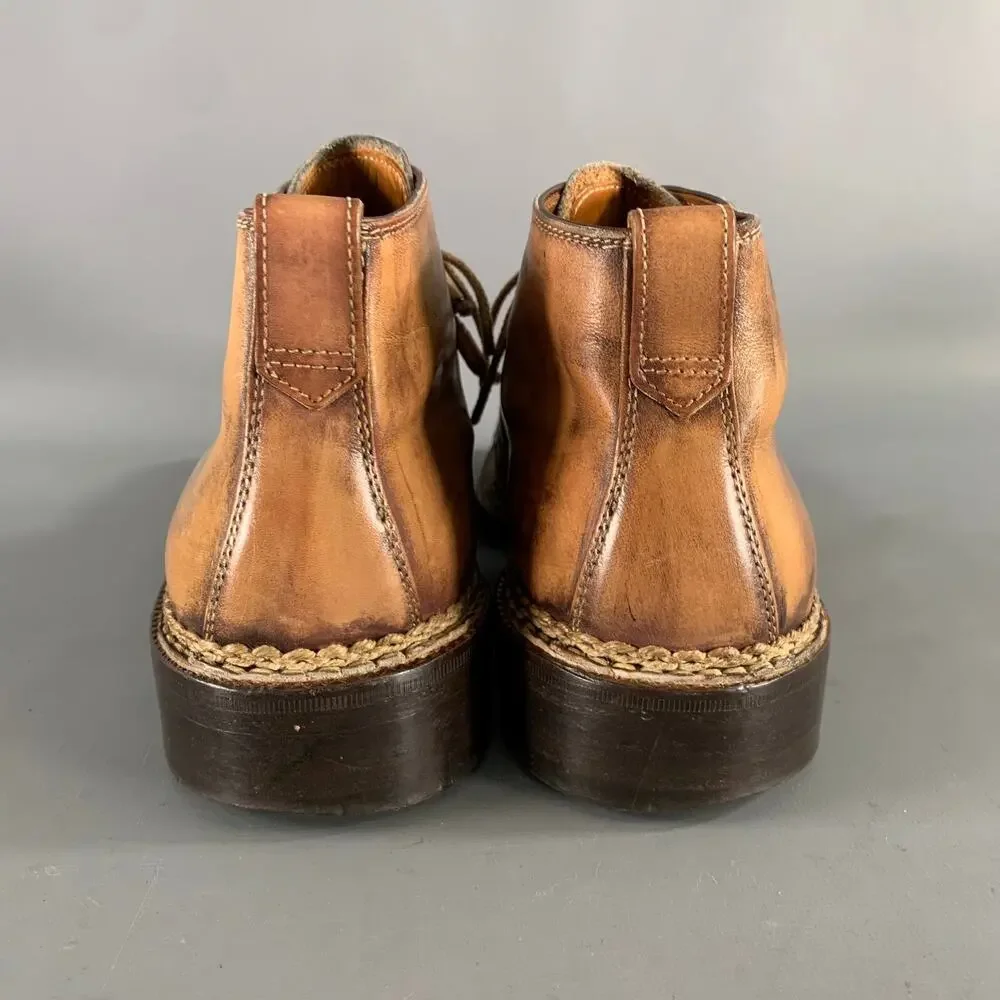 BETTANIN & VENTURI Size 8 Tan Brown Leather Spectator Boots